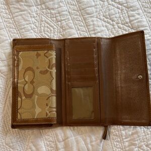 Coach Tan Signature Wallet & checkbook